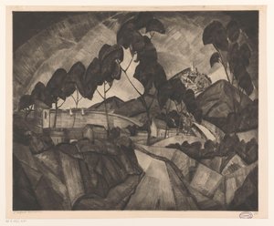 Paysage de collines en Provence (La Provence) - Lodewijk Schelfhout (signed by artist)