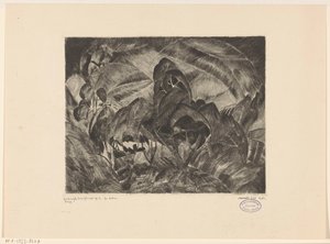 Paysage de collines avec arbres (Les Arbres) - Lodewijk Schelfhout (signed by artist)