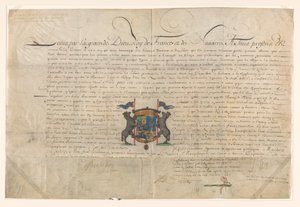 Diplôme élevant Cornelis Lampsins au rang de baron de Tobago et chevalier de l