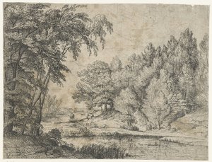 Paysage avec une rivière sinueuse