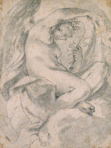 Une nymphe possiblement Flora parmi les nuages - Lodovico Carracci