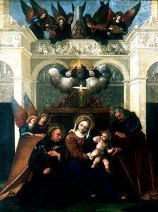 Sainte Famille avec Saint Nicolas de Tolentino, 1515-1530 - Lodovico Mazzolini