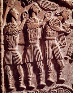 Art lombard : les rois mages, bas-relief de l