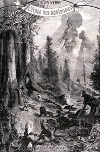 Frontispice du roman de Jules Verne 