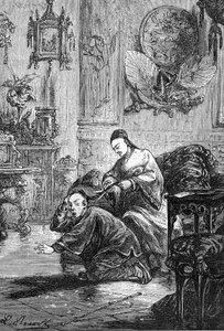 Dessin de Léon Benett, du livre de Jules Verne « Les Tribulations d