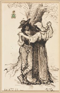 Couple courtisant près d