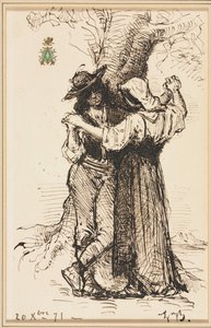 Couple courtisant près d
