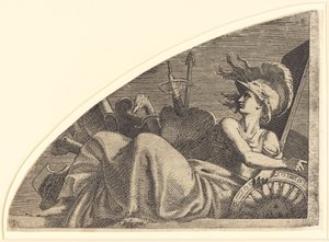 Bellone assise sur ses trophées - Léon Davent after Francesco Primaticcio