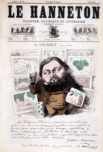 Portrait de Gustave Courbet, peintre français (1819-1877). Dans Le Hanneton - Léonce Justin Alexandre Petit
