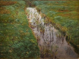 Un fossé, vers 1850 (huile sur toile) - Lorens Frolich