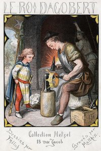 Illustration de Lorenz Frolich (1820-1908) pour la chanson populaire « Le bon roi Dagobert ». Édition J. Hetzel. Vers 1880 - Lorens Frolich