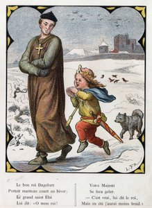 Illustration de Lorenz Frolich (1820-1908) pour la chanson populaire "Le Bon Roi Dagobert". Édition J. Hetzel. Vers 1880. - Lorens Frolich