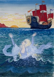 Petite Sirène, illustration de Lorenz Frølich pour le conte de Hans Christian Andersen - Lorens Frolich