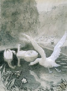 Le Vilain Petit Canard, illustration de Lorenz Frolich pour le conte de Hans Christian Andersen