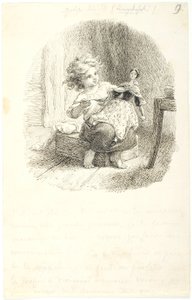 Petite fille donnant des médicaments à sa poupée - Lorenz Frølich