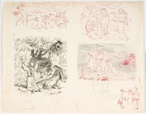 Six esquisses pour La Fille du Roi des Marais - Lorenz Frølich