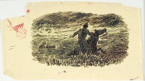Deux cavaliers montant de la mer