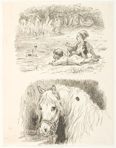 Deux esquisses pour des illustrations de Skarnbassen - Lorenz Frølich