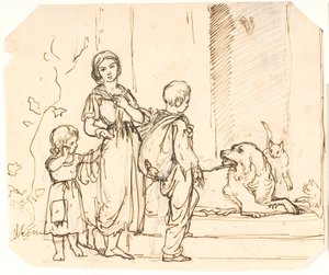 Trois enfants mendiants