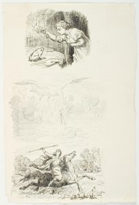 Trois esquisses pour La Fille du Roi des Marais - Lorenz Frølich
