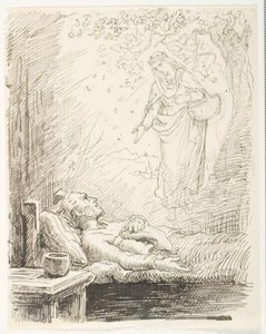 Esquisse pour le bonnet de nuit du célibataire - Lorenz Frølich