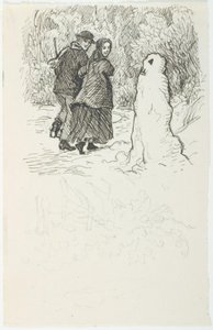 Esquisse pour une illustration de "Le Bonhomme de neige"