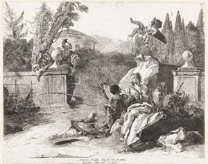 Rinaldo et Armida espionnés par Ubaldo et Carlo