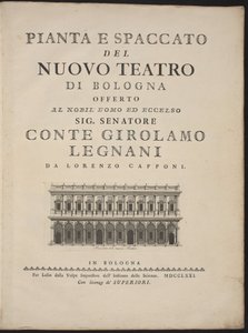 Plan et coupe du nouveau théâtre de Bologne - Lorenzo Capponi, after Antonio Galli Bibiena