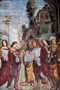 Vie de Sainte Cécile : Mariage de Sainte Cécile et Valérien (détail)