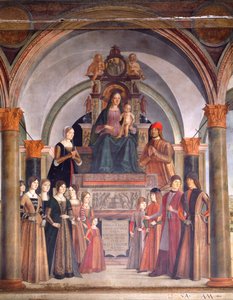 Madone et Enfant avec Anges, par Lorenzo Costa (ca 1537-1583), chapelle Bentivoglio dans l