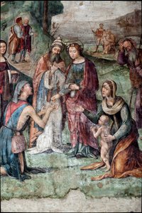 Sainte Cécile donne ses biens aux pauvres (détail) - Lorenzo Costa