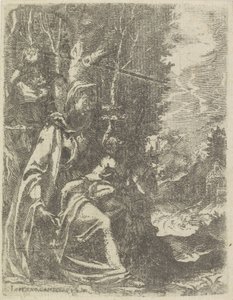 Sainte Famille avec le jeune Jean-Baptiste dans un paysage