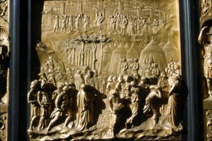 Les Israélites prennent Jéricho, détail de la porte du baptistère, Florence, Italie, XVe siècle - Lorenzo Ghiberti