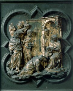 Porte Nord (dite Porte de la Croix), détail extérieur : Adoration des Mages - Lorenzo Ghiberti