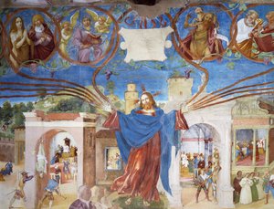 Jésus-Christ (détail du Martyre de Sainte Barbe, des Histoires de Sainte Barbe) - Lorenzo Lotto