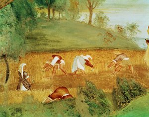 Côté gauche de la Capella Suardi, église Santa Barbara à Bergame ... (peinture murale)