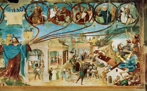 Côté droit de la Capella Suardi, église Santa Barbara à ... (peinture murale)