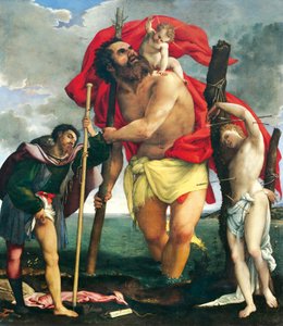 Saint Christophe entre les Saints Roch et Sébastien - Lorenzo Lotto
