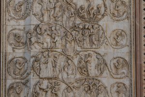Scènes de la vie du Christ (bas-reliefs de Lorenzo Maitani, avant 1275-1330, troisième colonne, façade de la cathédrale d