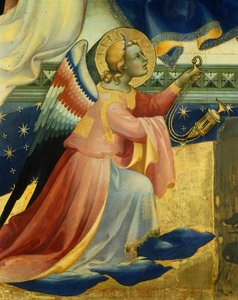 Ange agenouillé, détail du panneau central du Couronnement de la Vierge par Lorenzo Monaco (vers 1370-1425)