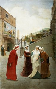 La rencontre de Dante et Béatrice - Lorenzo Valles