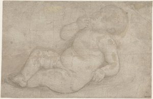 Étude pour un enfant Jésus couché - Lorenzo di Credi (attributed to)