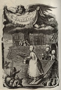 Illustration pour « La Paysanne pervertie ou les Dangers de la ville » de Restif de La Bretonne (1734-1806). Gravure de Binet du XVIIIe siècle. - Louis (after) Binet