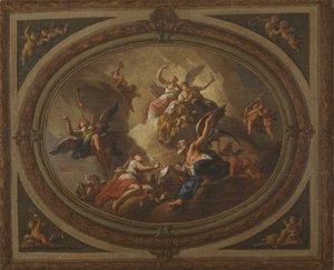 Esquisse pour un plafond ovale, c.1705 - Louis (after) Laguerre