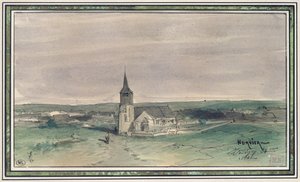 Église et village au milieu d