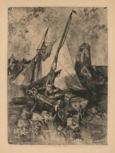 Bateaux de pêche, Normandie Environ de Caen, vers 1862-1864