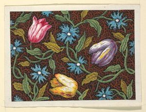 Motif floral pour textiles imprimés - Louis Albert DuBois