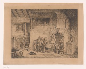 Compagnie en vêtements du XVIe siècle dans une taverne - Louis Antoine Carolus