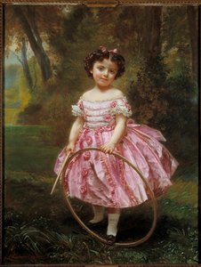 Mademoiselle Ehrler : Petite fille jouant avec un cerceau - Louis Antoine Leon Riesener