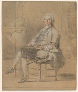 Homme assis tenant une tabatière, vers 1750-1760 - Louis Aubert